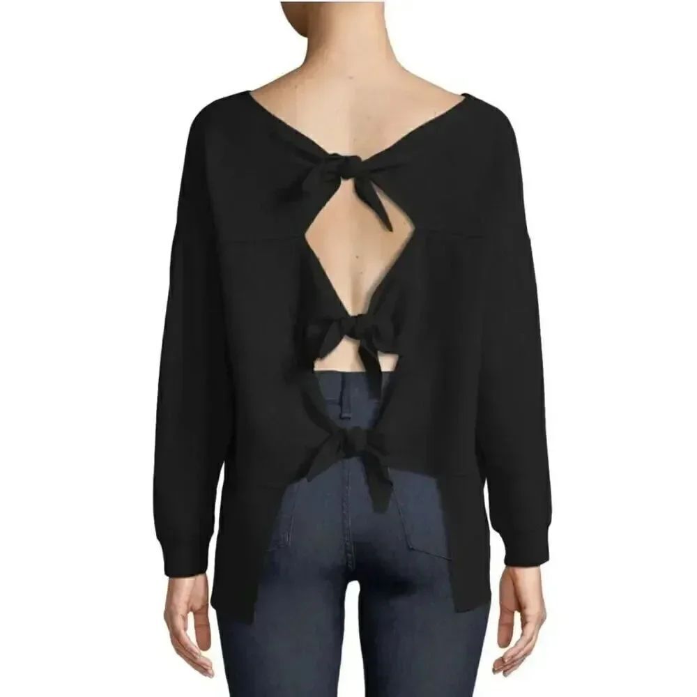 Alice + Olivia Drop Shoulder Tie Back Sweater M